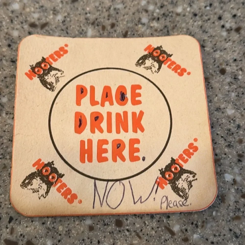 HOOTERS Vintage 90s Cardboard Restaurant Coasters Set of 4